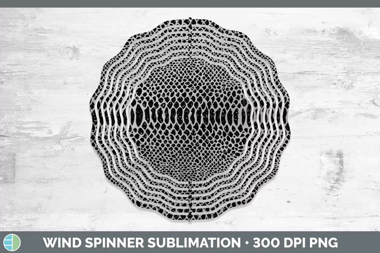Animal Gray Snake Print Wind Spinner Sublimation Spinner Des