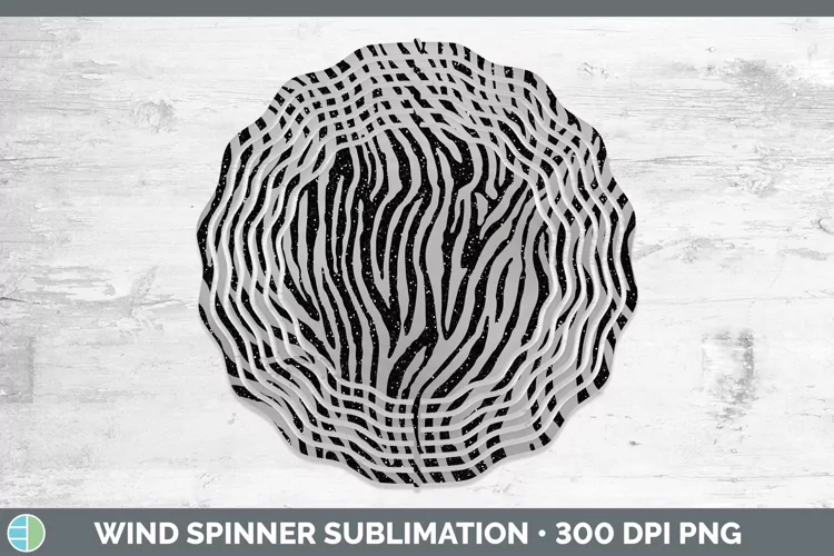 Animal Gray Zebra Print Wind Spinner Sublimation Spinner Des