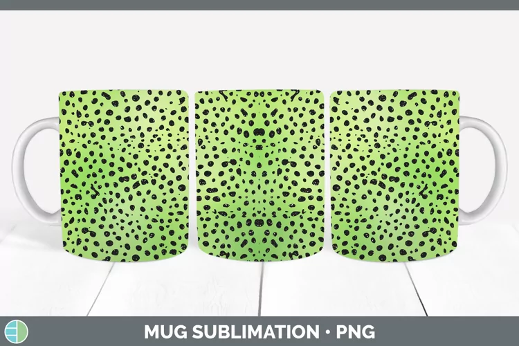 Animal Green Cheetah Mug Wrap Sublimation Coffee Cup Designs
