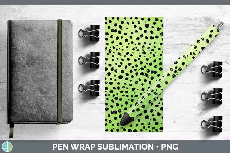 Animal Green Cheetah Pen Wrap Sublimation Pen Designs