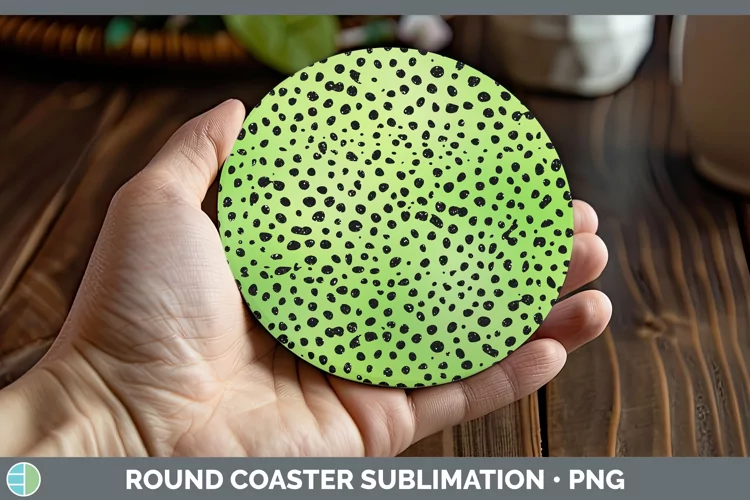 Animal Green Cheetah Round Coaster Sublimation Coaster Desig