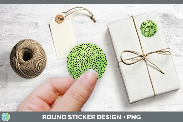 Animal Green Cheetah Stickers | Round Labels Designs