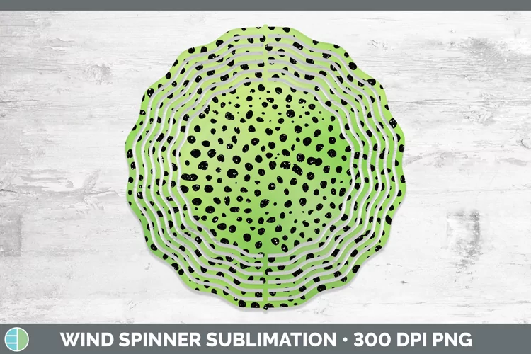 Animal Green Cheetah Wind Spinner Sublimation Spinner Design