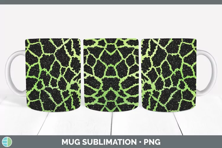 Animal Green Giraffe Mug Wrap Sublimation Coffee Cup Designs