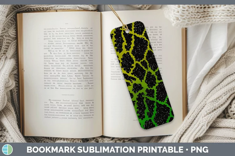 Animal Green Giraffe Print Bookmark Sublimation Printable De