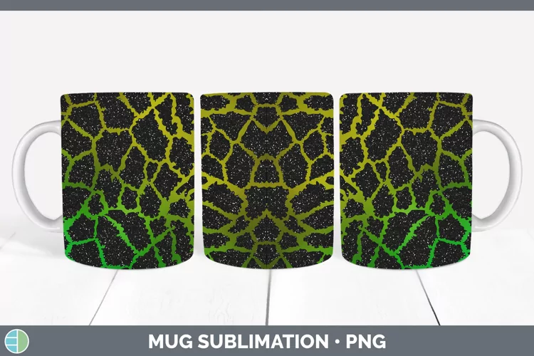 Animal Green Giraffe Print Mug Wrap Sublimation Coffee Cup D