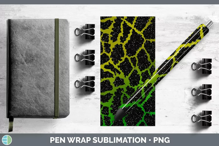 Animal Green Giraffe Print Pen Wrap Sublimation Pen Designs
