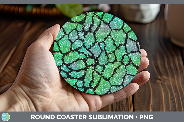 Animal Green Giraffe Print Round Coaster Sublimation Coaster