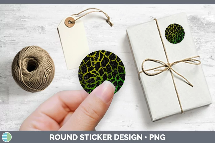 Animal Green Giraffe Print Stickers | Round Labels Designs