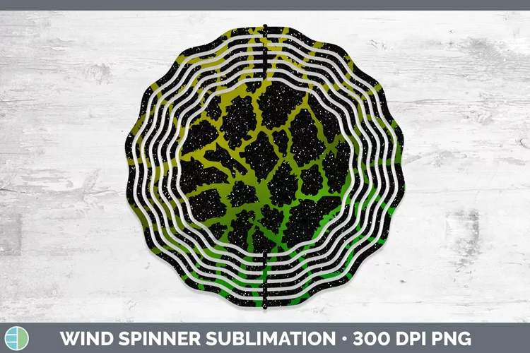 Animal Green Giraffe Print Wind Spinner Sublimation Spinner