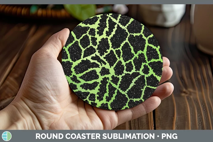 Animal Green Giraffe Round Coaster Sublimation Coaster Desig