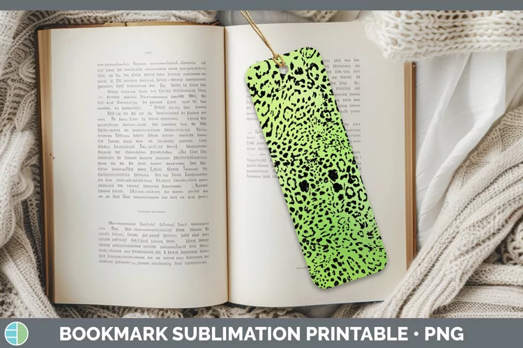 Animal Green Jaguar Bookmark Sublimation Printable Designs