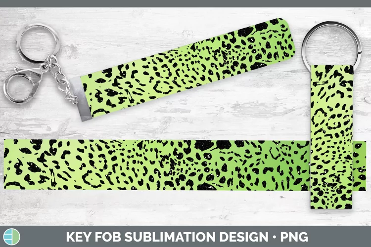 Animal Green Jaguar Key Fob Sublimation Wristlet Designs
