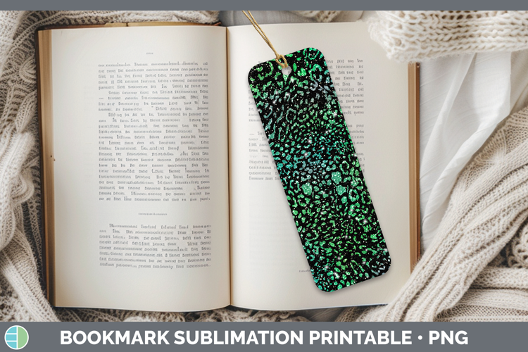 Animal Green Jaguar Print Bookmark Sublimation Printable Des