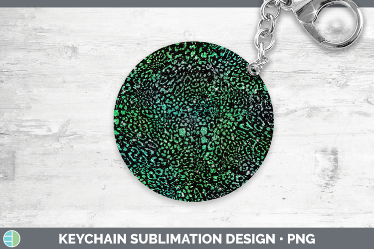 Animal Green Jaguar Print Keychain Sublimation Keyring Desig