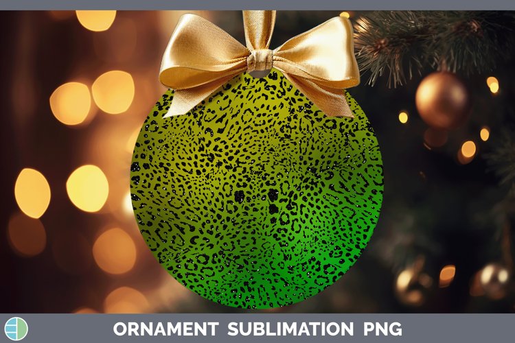 Animal Green Jaguar Print Ornament Sublimation Bauble Design