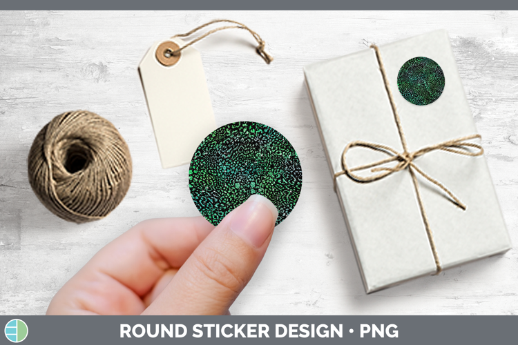 Animal Green Jaguar Print Stickers | Round Labels Designs