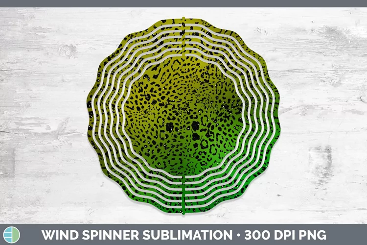Animal Green Jaguar Print Wind Spinner Sublimation Spinner D