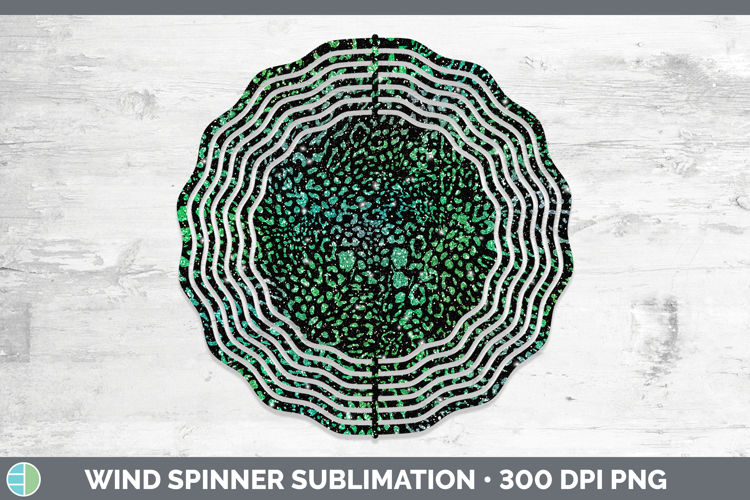 Animal Green Jaguar Print Wind Spinner Sublimation Spinner D