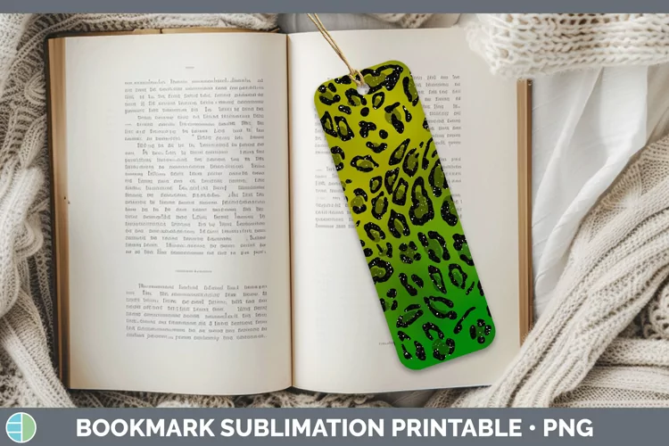 Animal Green Leopard Print Bookmark Sublimation Printable De