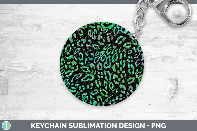 Animal Green Leopard Print Keychain Sublimation Keyring Desi