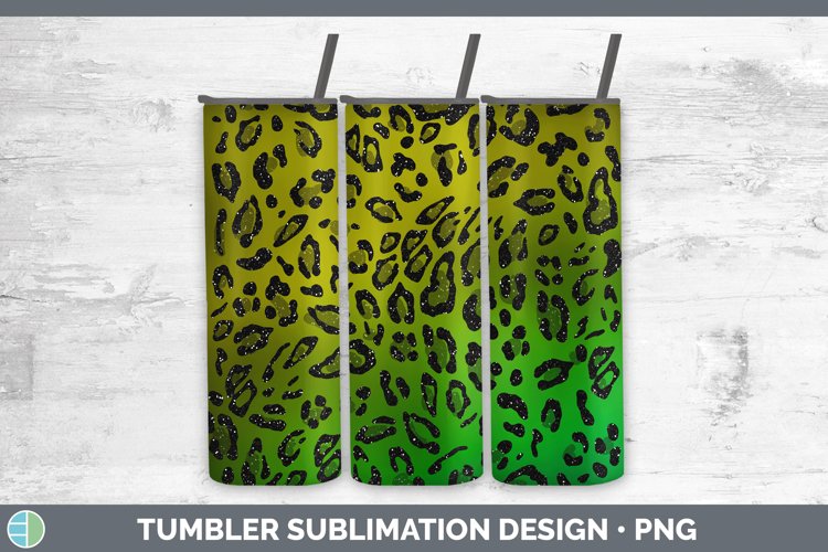 Animal Green Leopard Print Tumbler Sublimation 20 oz Skinny