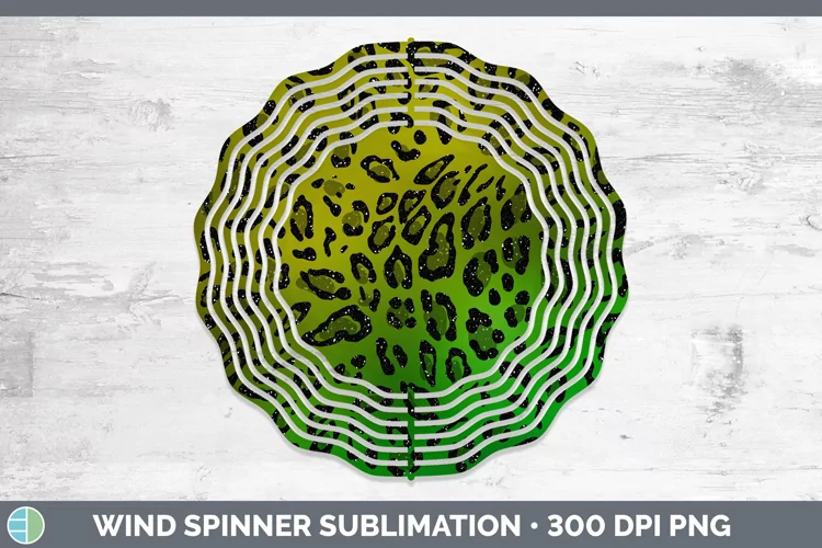 Animal Green Leopard Print Wind Spinner Sublimation Spinner