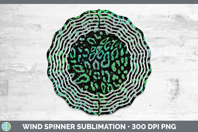 Animal Green Leopard Print Wind Spinner Sublimation Spinner