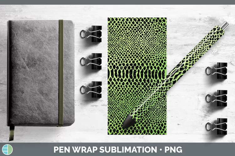 Animal Green Snake Pen Wrap Sublimation Pen Designs