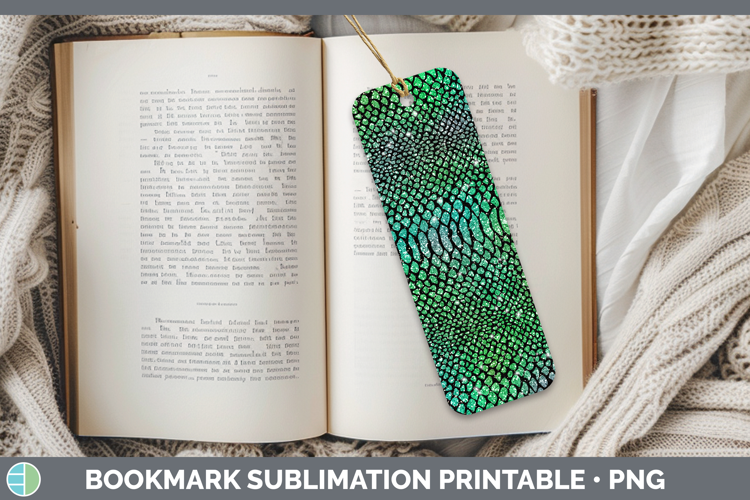 Animal Green Snake Print Bookmark Sublimation Printable Desi