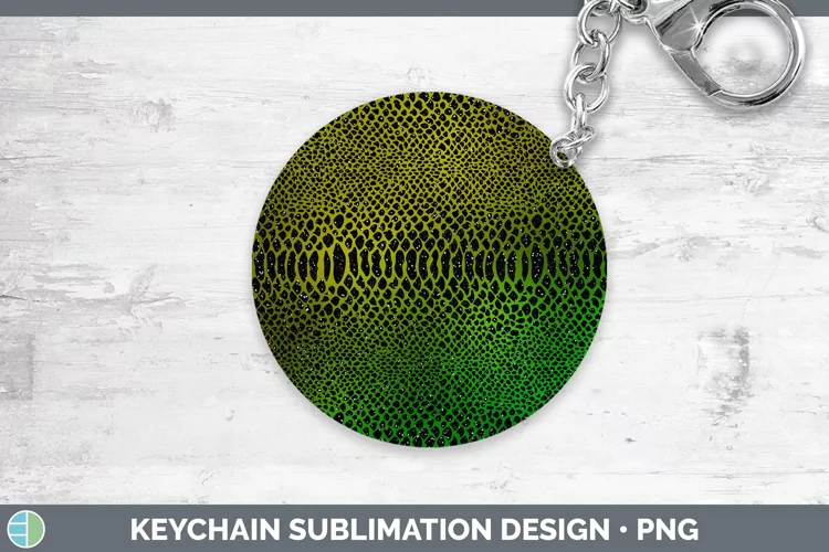 Animal Green Snake Print Keychain Sublimation Keyring Design