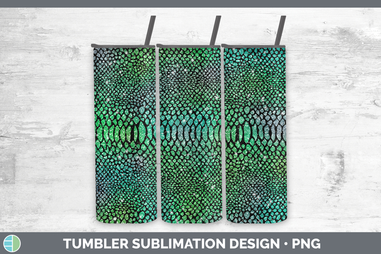 Animal Green Snake Print Tumbler Sublimation 20 oz Skinny Tu