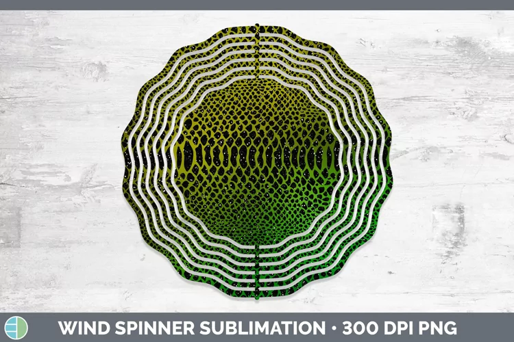 Animal Green Snake Print Wind Spinner Sublimation Spinner De