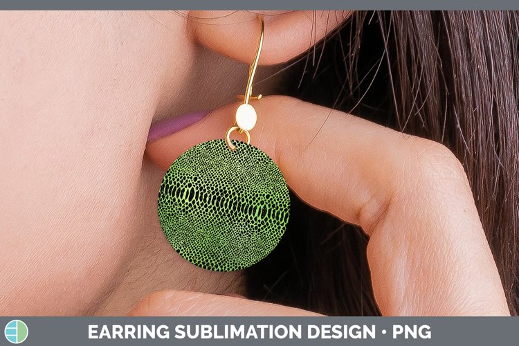 Animal Green Snake Round Earrings Sublimation Earrings Desig