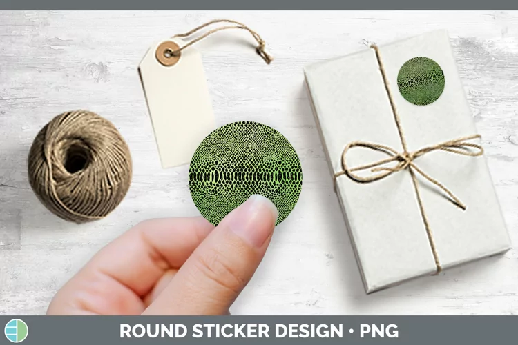 Animal Green Snake Stickers | Round Labels Designs
