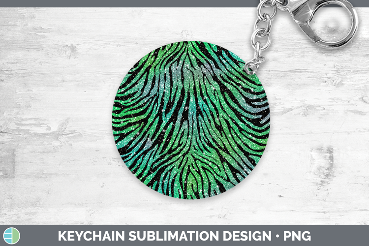 Animal Green Zebra Print Keychain Sublimation Keyring Design