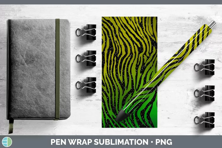 Animal Green Zebra Print Pen Wrap Sublimation Pen Designs
