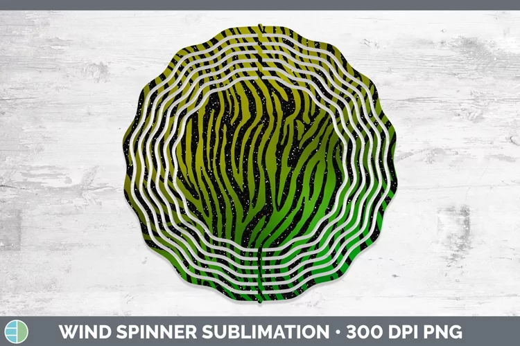 Animal Green Zebra Print Wind Spinner Sublimation Spinner De