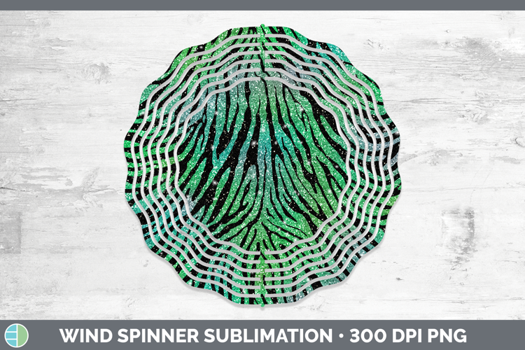 Animal Green Zebra Print Wind Spinner Sublimation Spinner De