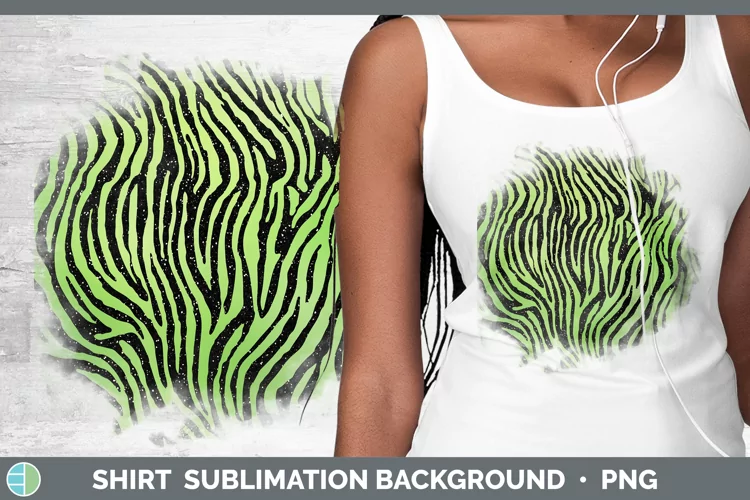 Animal Green Zebra Shirt Sublimation Sublimation Background