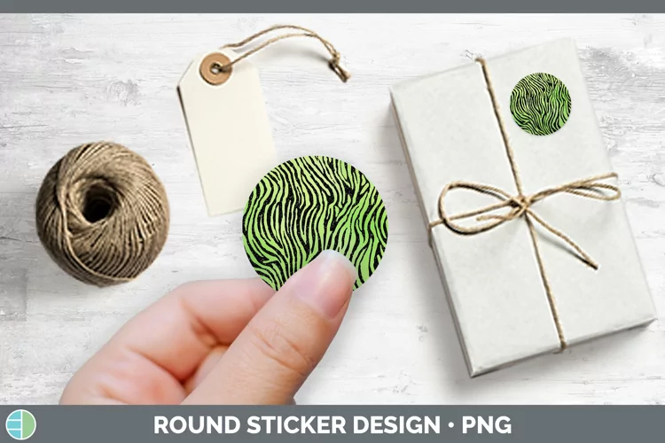 Animal Green Zebra Stickers | Round Labels Designs