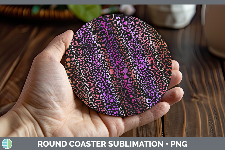 Animal Jaguar Print Round Coaster Sublimation Coaster Design