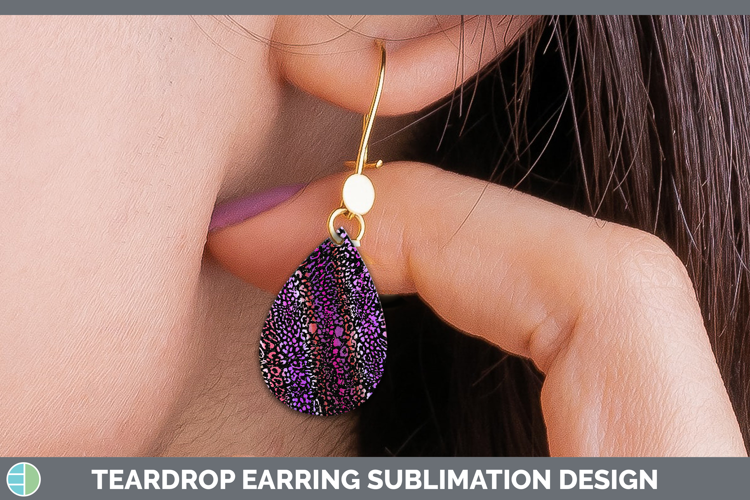 Animal Jaguar Print Teardrop Earrings Sublimation Earrings D