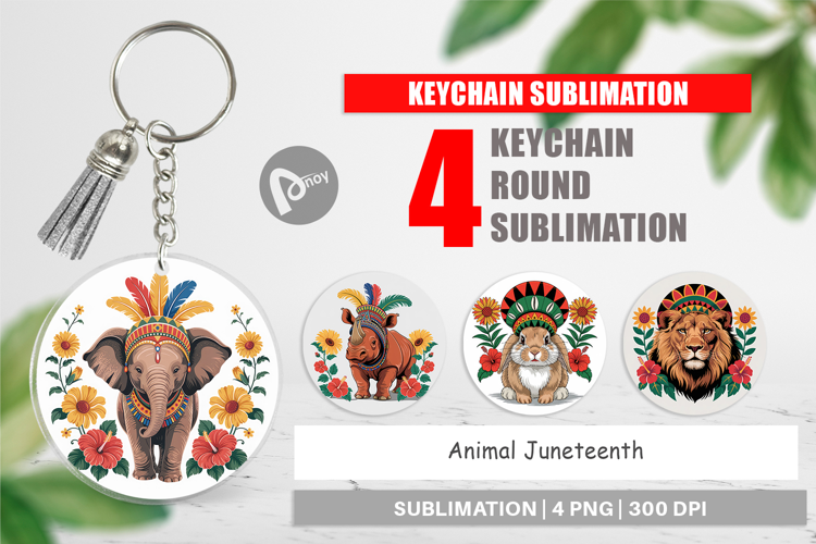 Keychain Juneteenth Animal