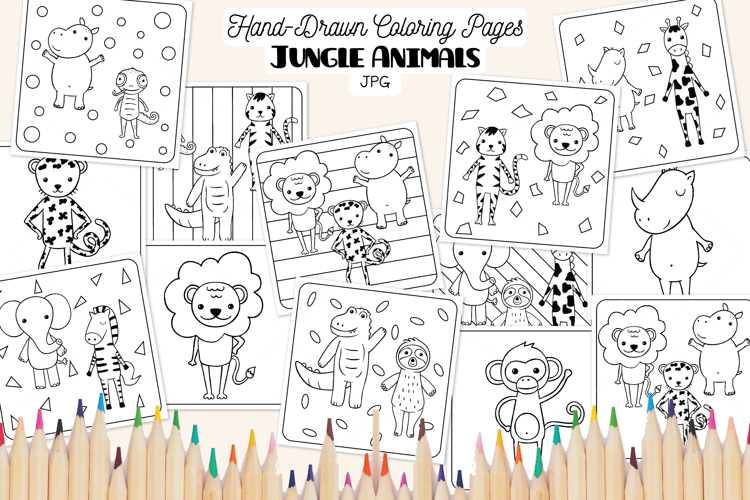Jungle Animals Characters | Printable Kids Coloring Pages