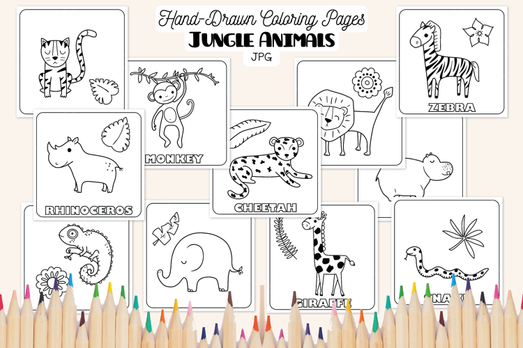 Jungle Animals Coloring Pages | Printable Kids Activities