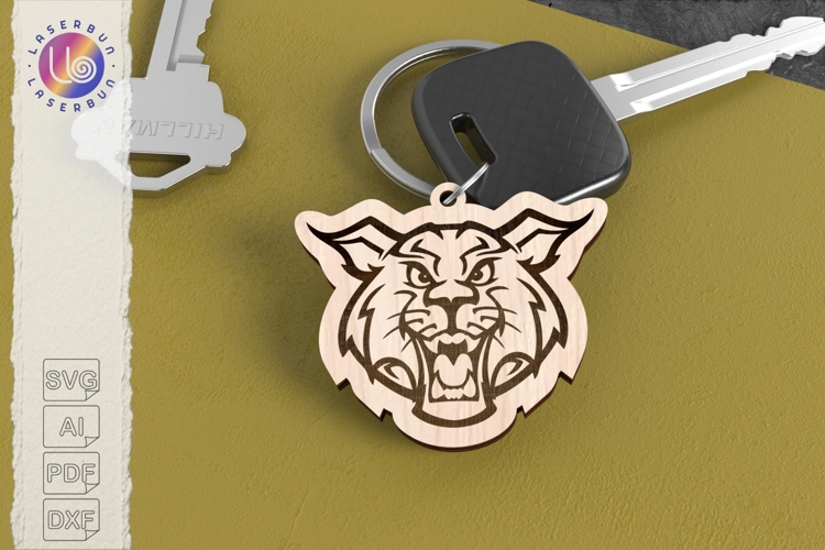 Hissing Lynx Keychain SVG Animal Laser File
