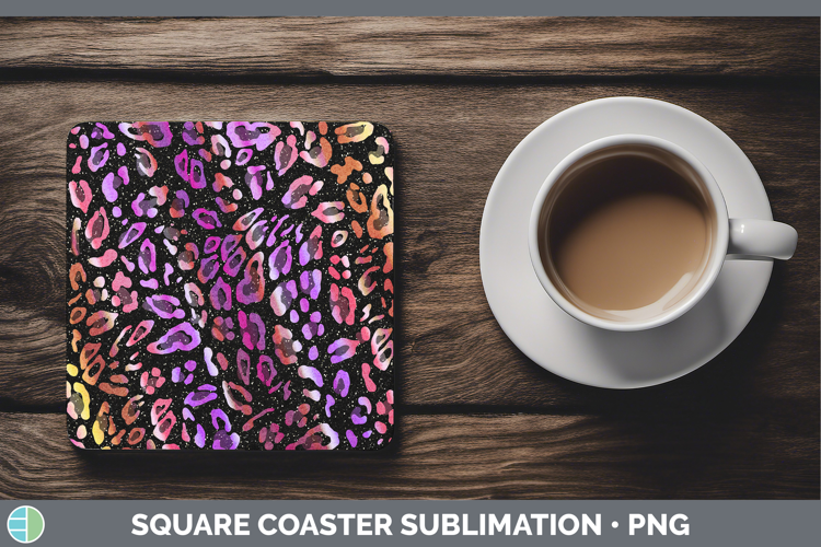Animal Leopard Print Square Coaster Sublimation Coaster Desi