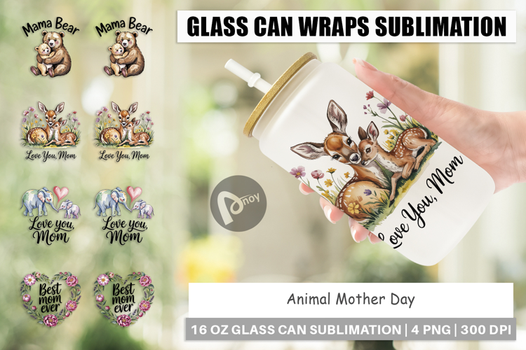 Glass Can Mother’s Day Animal