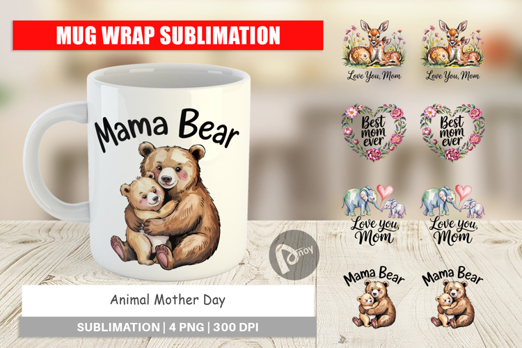 Mug Wrap Mother’s Day Animal